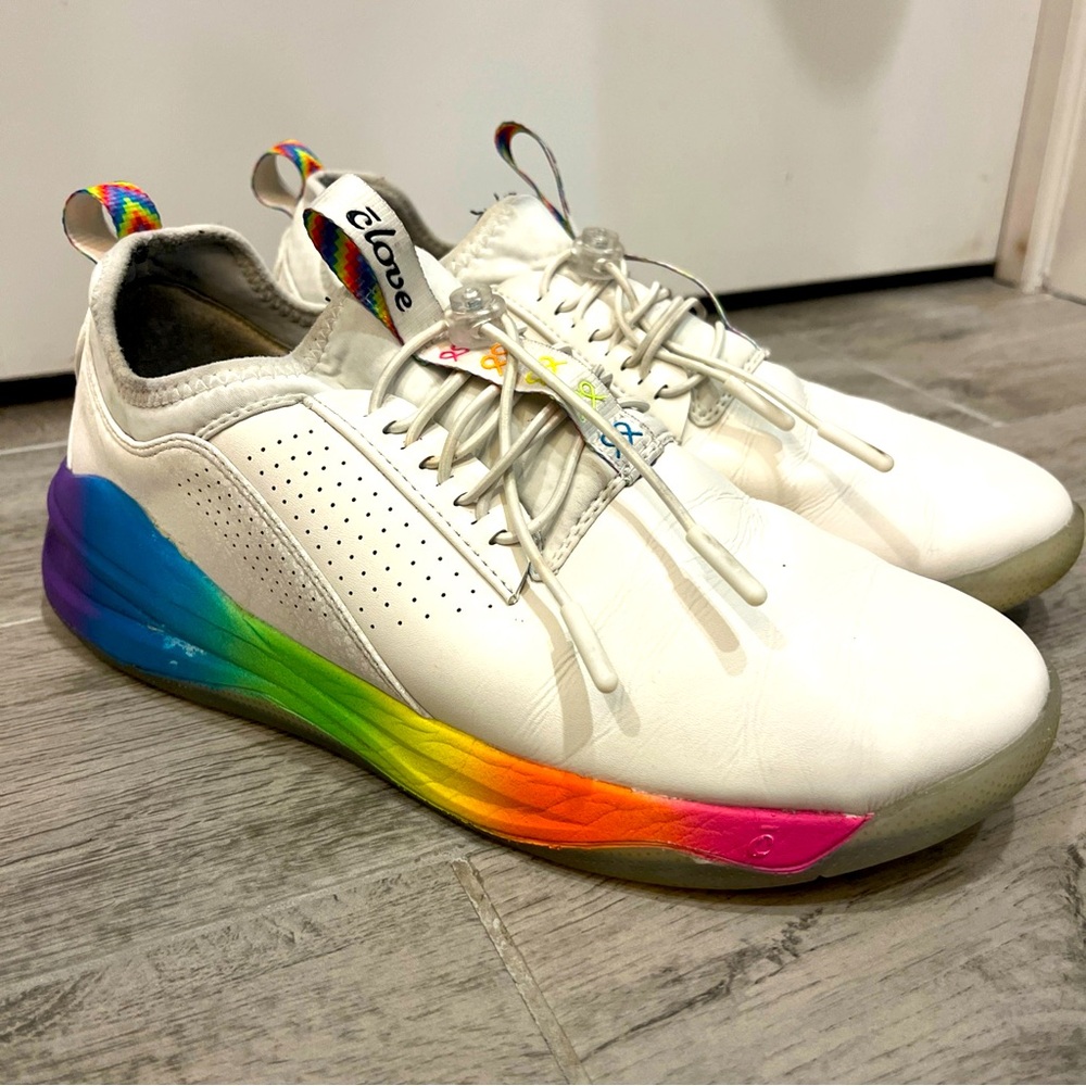 Clove Rainbow Soul White Leather Limited Edition Shoes‎ Nursing W 10 Men 8.5